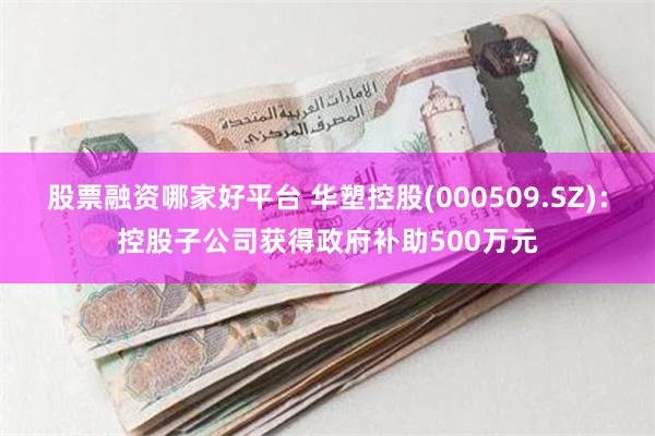 股票融资哪家好平台 华塑控股(000509.SZ)：控股子公司获得政府补助500万元